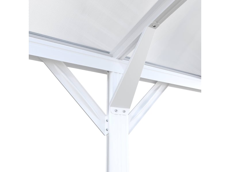  Carport de 15m² en aluminium blanc et polycarbonate - le mans 5x3m  - Conforama E