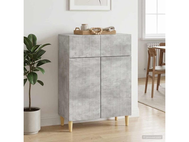  Buffet - bahut - meuble de rangement gris béton 66 x 34,5 x 90 cm bois d'ingénierie  - Conforama B