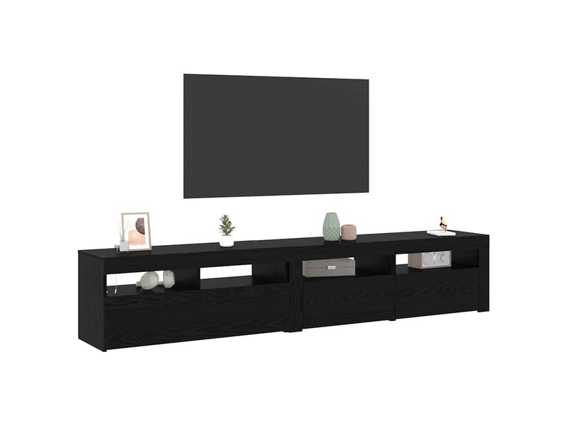 Meuble tv - banc tv - meuble de rangement 2 pcs chêne noir bois d'ingénierie - Conforama C