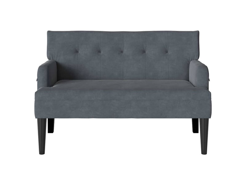  Banc chambre, banc de lit chesterfield gris foncé 112x65,5x75 cm velours  - Conforama D