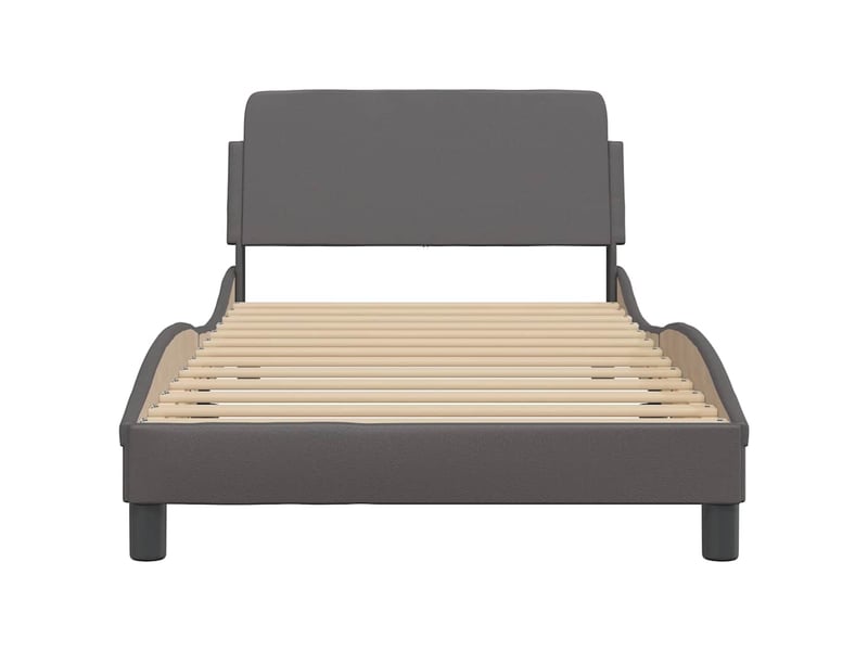  Lit simple- lit adulte -  cadre de lit dover gris 100x200 cm similicuir  - Conforama C