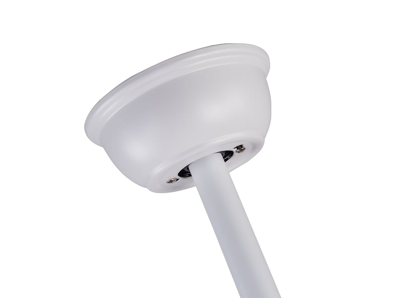  Ventilateur de plafond 60 pouces sans lumière 152 x 152 x 32 cm, 6 vitesses, structure bois et métal, télécommande, couleur couleur blanc naturel  - Conforama E