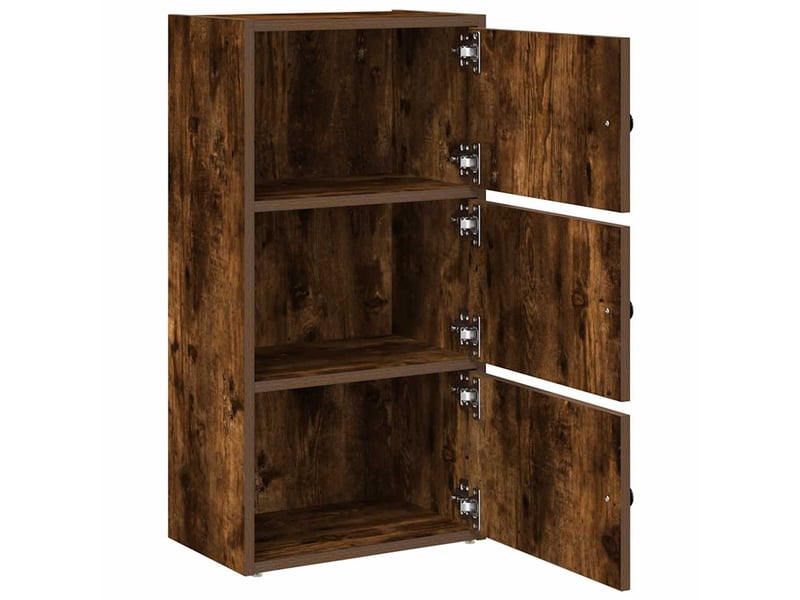  Bibliothèque, étagère de rangement chêne fumé 40x24x77 cm bois d'ingénierie  - Conforama E