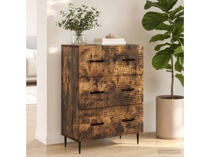 Armoire de rangement bureau, armoire à tiroirs chêne fumé 66 x 34,5 x 89,5 cm