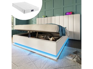 Lit avec rangement 160x200 cm    coloris blanc