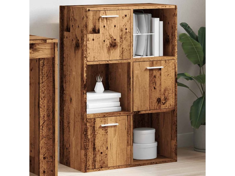  Bibliothèque, meuble de rangement salon vieux bois 60,5x30x90 cm bois d'ingénierie  - Conforama D