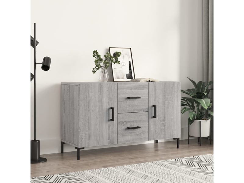  Buffet - bahut - meuble de rangement sonoma gris 100x36x60 cm bois d'ingénierie  - Conforama B