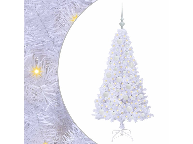 Sapin de noël - arbre de noël artificiel blanc 120 cm pvc et acier - Conforama A