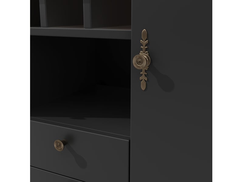  Table bar extensible 120x180 cm avec fonction pivotante à 360° et rangement mdf noir  - Conforama D