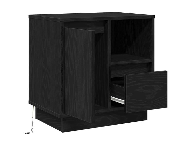 Table de chevet - cabinet de chevet - table de nuit chêne noir 50 x 34,5 x 50 cm.  - Conforama D