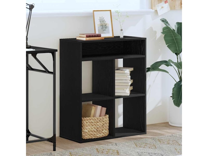  Bibliothèque, meuble de rangement salon noir 66x31x80 cm bois d'ingénierie  - Conforama C