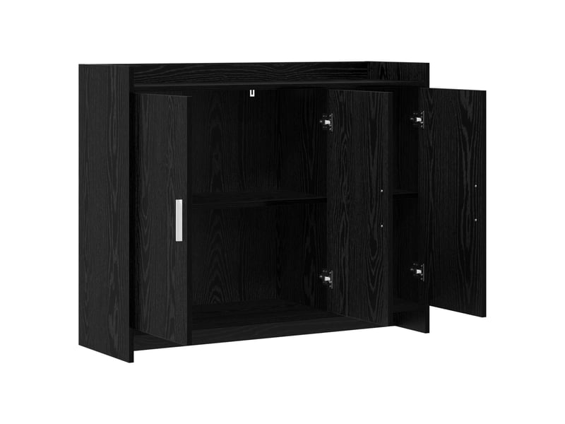  Buffet - bahut - meuble de rangement chêne noir 98,5 x 33 x 80 cm bois d'ingénierie  - Conforama D