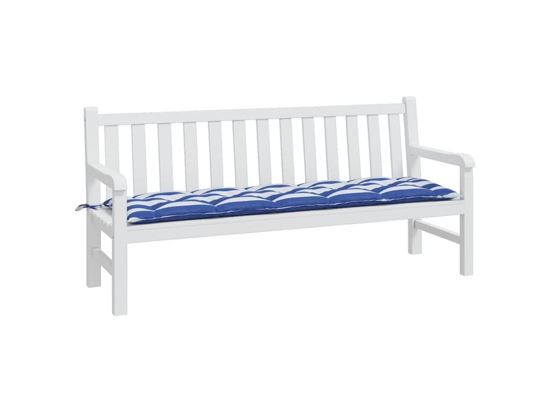  Coussin de banc de jardin, coussin d'assise rayures bleues et blanches 180x50x7cm cf52785  - Conforama C