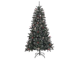 Sapin de noël artificiel, arbre de noël avec support vert 180 cm pvc shl5546