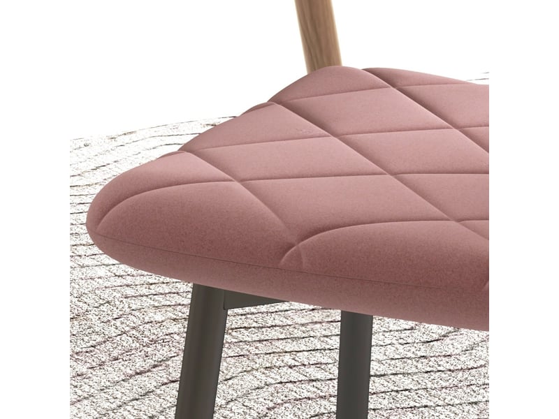  Chaises de salle à manger doret velours rembourrées rose  - Conforama E