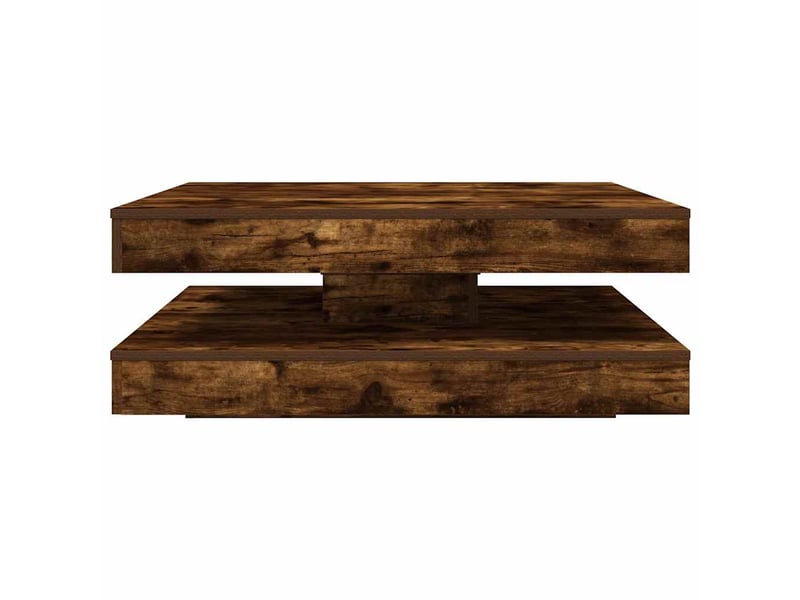 Table basse | table de salon rotative à 360 degrés chêne fumé 90x90x34,5 cm - Conforama E