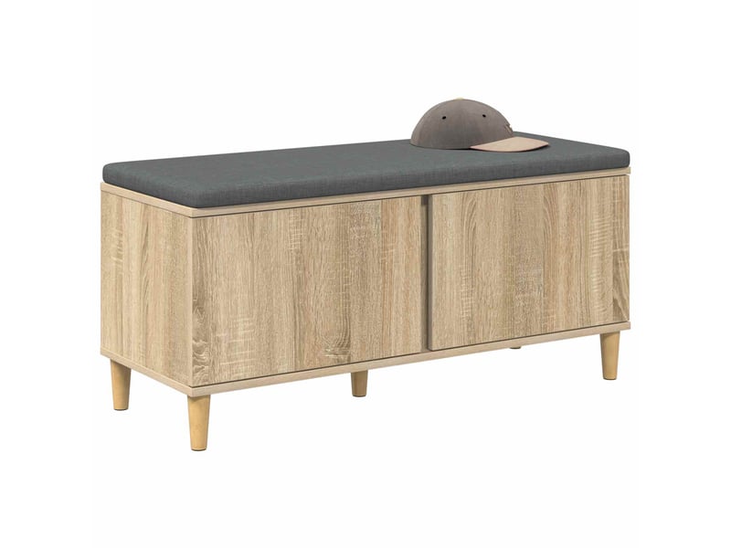  Banc d'entrée, banc interieur avec coussin chêne sonoma 100x38x46 cm shl4993  - Conforama C