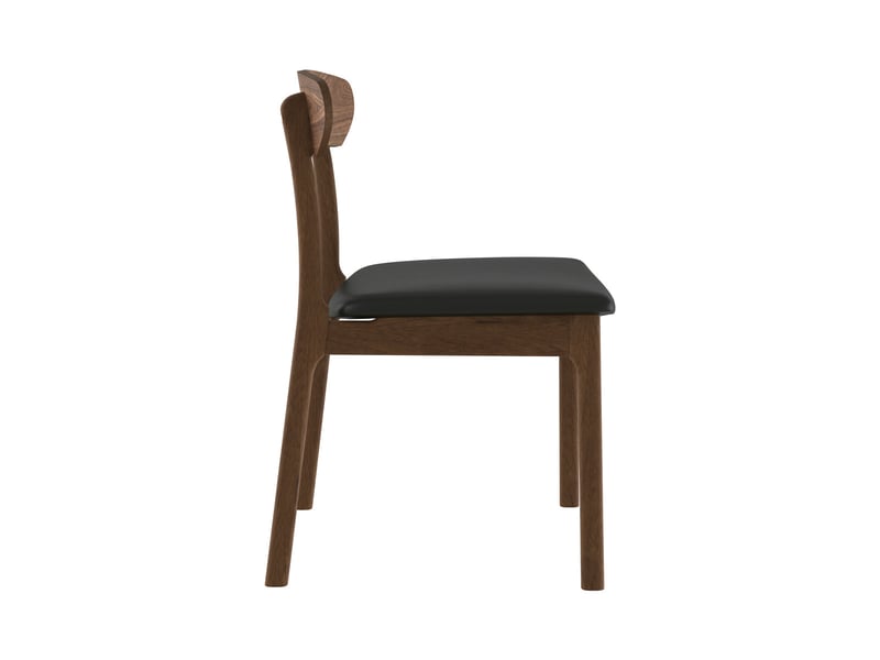 Lot de 2 chaises en cuir synthétique noir et bois foncé-lana Lana - Conforama E