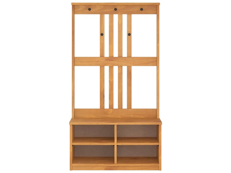  Porte manteau couloir sandnes 87x40x159,5 cm bois massif pin  - Conforama E