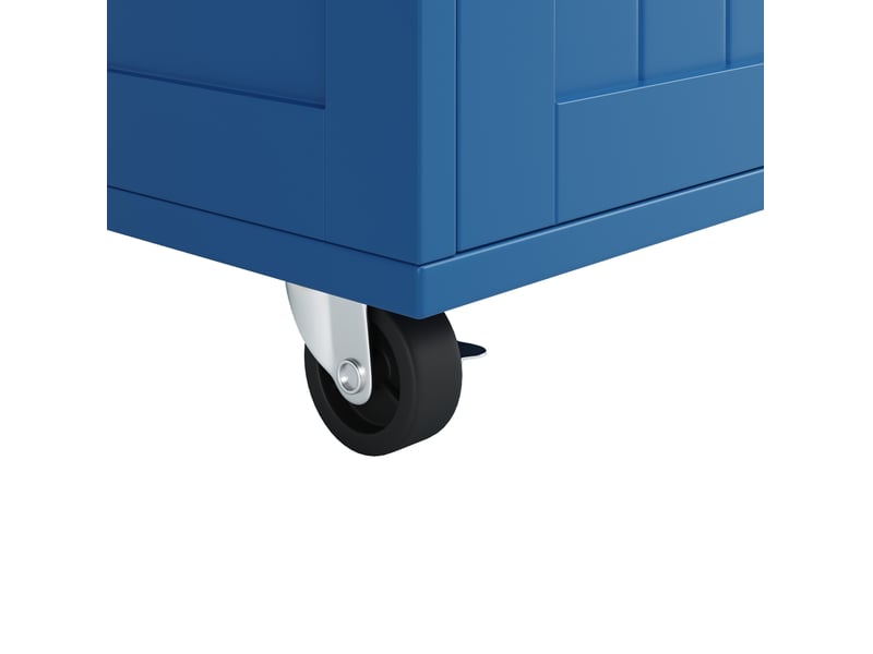  Desserte de cuisine 102 x 45 x 92 cm bleue en mdf et métal, rangement modulable sur roulettes verrouillables  - Conforama E