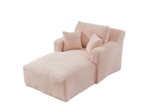 Chaise longue de relaxation moderne - 100x166x82cm - fauteuil de salon en velours côté design sans montage - rose
