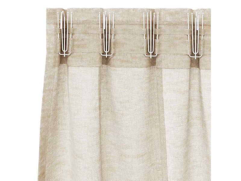Lot de 2 rideaux en voile, voilage couleur sable 245 x 140 cm polyester cf43888 - Conforama E