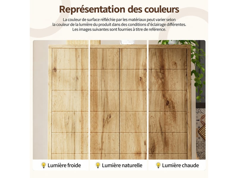 Meuble de cuisine muvano, armoire de cuisine haute 2 portes effet chêne clair, 100 × 40 × 162,5 cm - Conforama D
