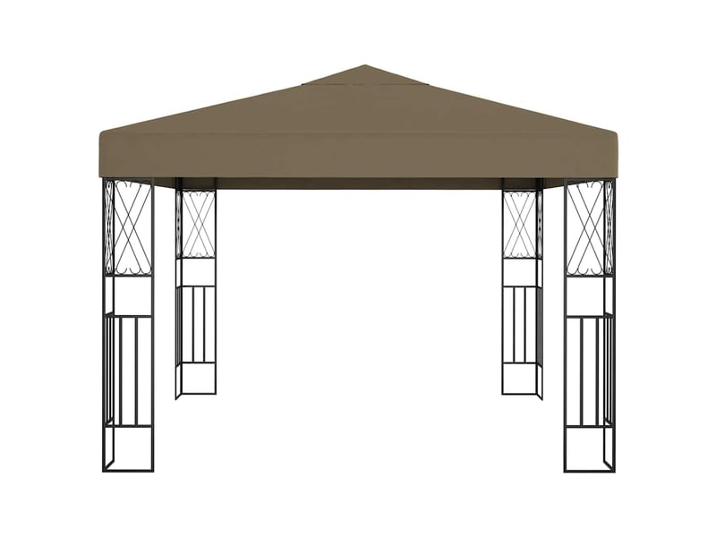  Tonnelle avec guirlande lumineuse à led 3x3 m taupe tissu cf62468  - Conforama D