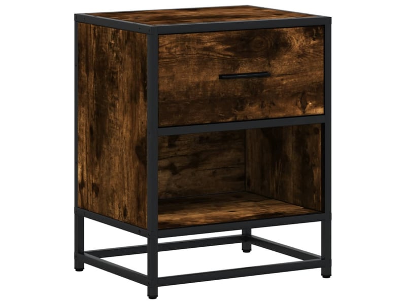  Lot de 2 tables de chevet - cabinet de chevet - table de nuit chêne fumé 40x31x50 cm bois ingénierie  - Conforama E