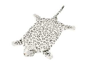 Tapis de salon - tapis en peluche en forme de léopard 139 cm blanc