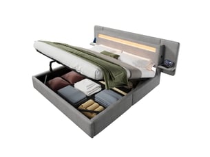 Lit coffre 180x200 cm OOIILLEE   coloris gris