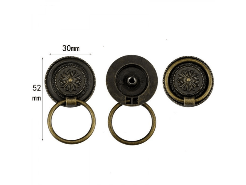  8 pièces de poignées de meubles rétro avec boutons pour portes et tiroirs vintage avec vis en bronze  - Conforama C