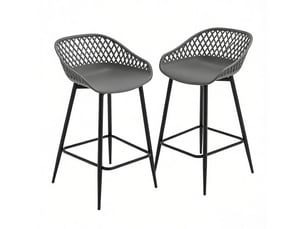 Tabourets de bar élégance lot de 2, avec repose-pieds, chaises cuisine et jardin modernes