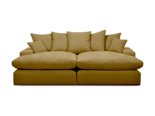 Canapé droit fixe BOBOCHIC NEVADA 3 places Tissu jaune