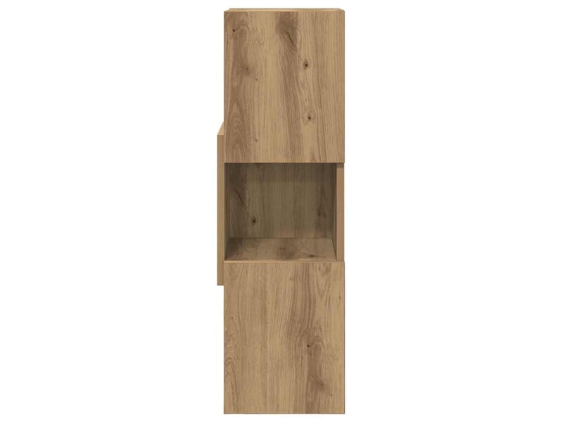  Meuble d'angle, meuble de rangement salon 25,5x25x80cm bois d'ingénierie chêne artisanal  - Conforama E