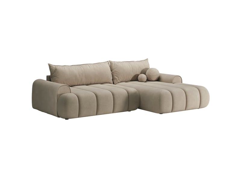  Selsey dandelino - canapé d'angle convertible - en velours beige avec revêtement - côté droit DANDELINO - Conforama A