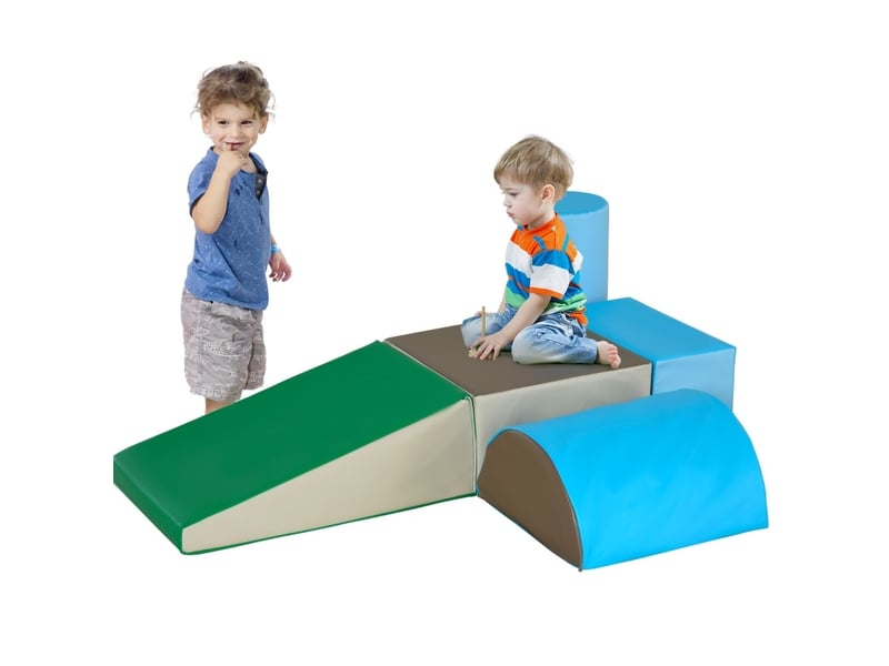  Set de 5 blocs en mousse pour enfant 40,6x40,6x20,3 cm multicolore en simili cuir, jeu de motricité 1-3 ans  - Conforama A