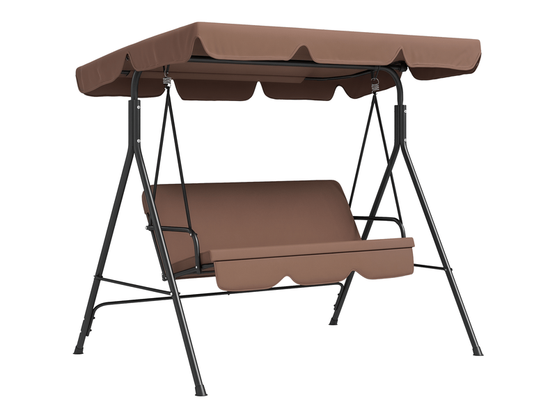 Balancelle de jardin 3 places, toit reclinable, structure acier anti-corrosion, coussin 6 cm, 200 kg, 172 x 110 x 153 cm - Conforama A