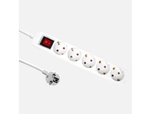 Multiprise fabrilamp florey 5 prises avec interrupteur câble 3 m 3680 w blanc