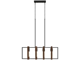 Suspension de plafond moderne, 4 cadres orientables, hauteur réglable en continu