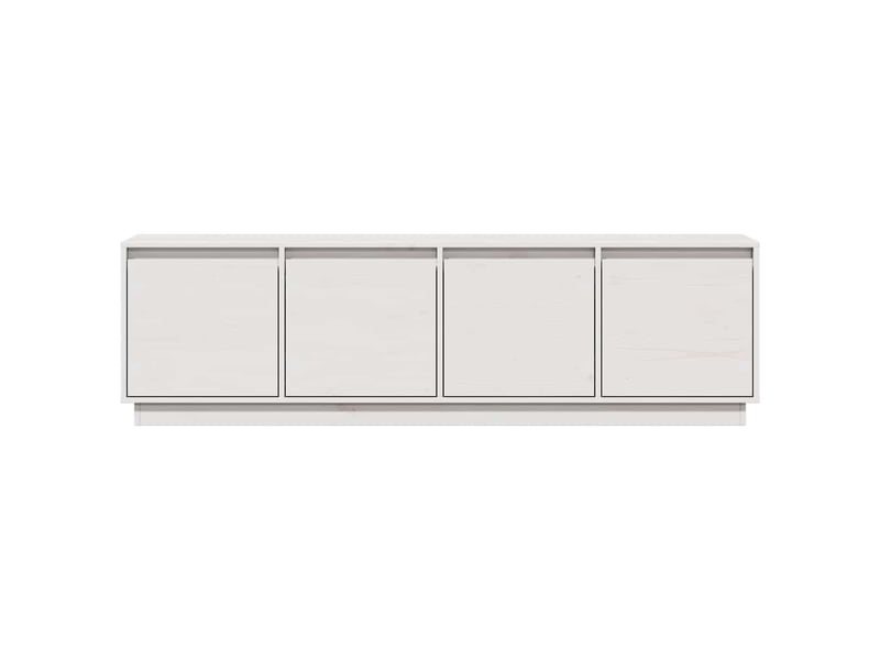  Meuble tv - banc tv - meuble de rangement blanc 156x37x45 cm bois de pin massif  - Conforama D