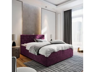 Lit avec rangement 180x200 cm <strong>MASSENO</strong> <strong></strong> coloris rouge