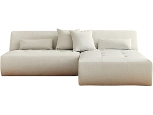 Canapé d'angle réversible fixe <strong>BESTMOBILIER</strong> <strong>ONYX</strong> 4 places Tissu Beige