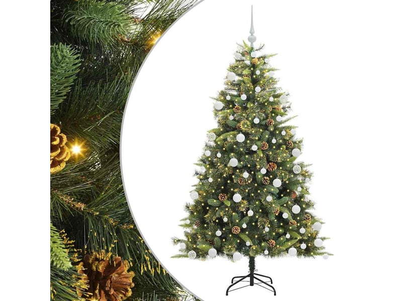Sapin de noël - arbre de noël artificiel avec branches pliables et cônes 180 cm - Conforama A