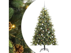Sapin de noël - arbre de noël artificiel avec branches pliables et cônes 180 cm