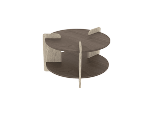Table basse ronde double plateau d70 cm milo