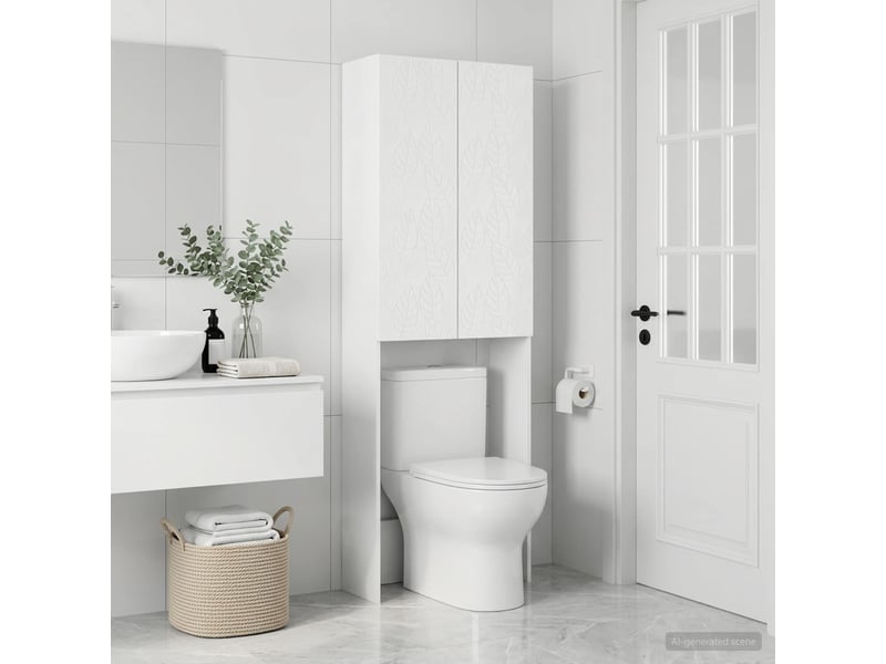 Armoire de toilette, meuble de toilette delft blanc 66x25.5x190 cm - Conforama B