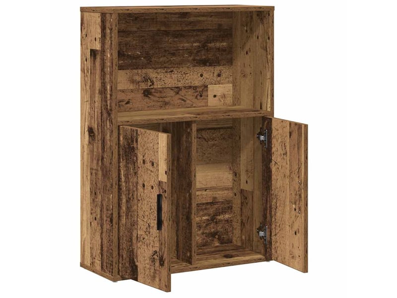  Bibliothèque, meuble de rangement salon vieux bois 60x24x85 cm bois d'ingénierie  - Conforama E