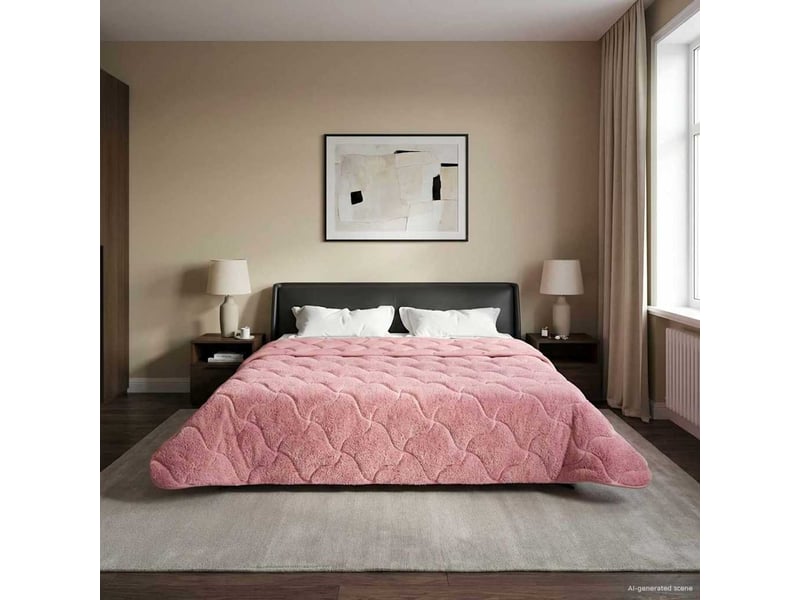 Couette - duvet d'été 200 x 240 cm été rose respirant  - Conforama D