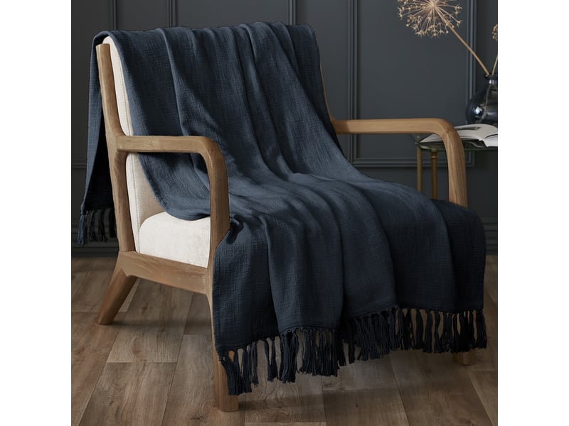  Plaid 180x220 cm coton minuit PD21840 - Conforama B